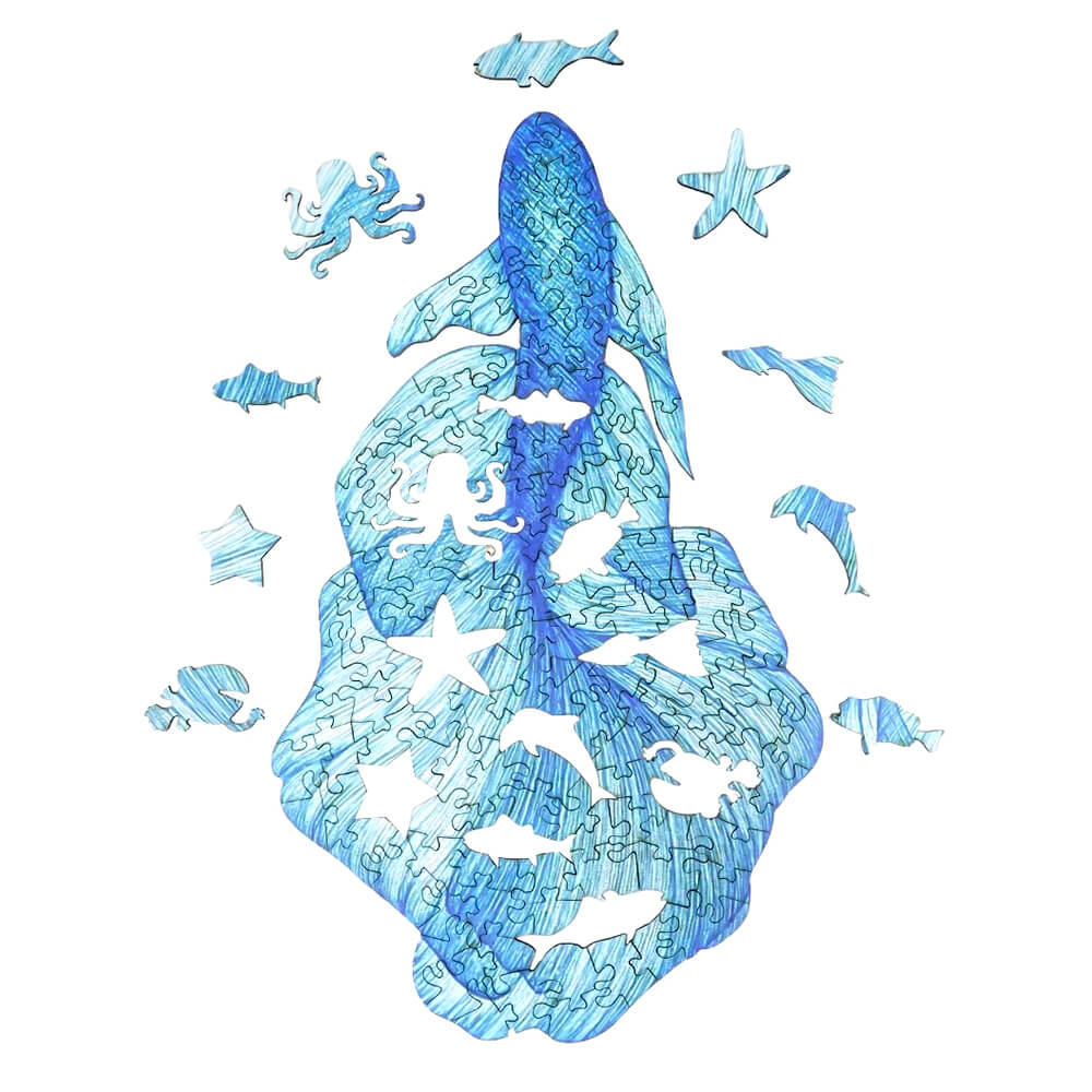 Puzzle En Bois - Poisson Bleu
