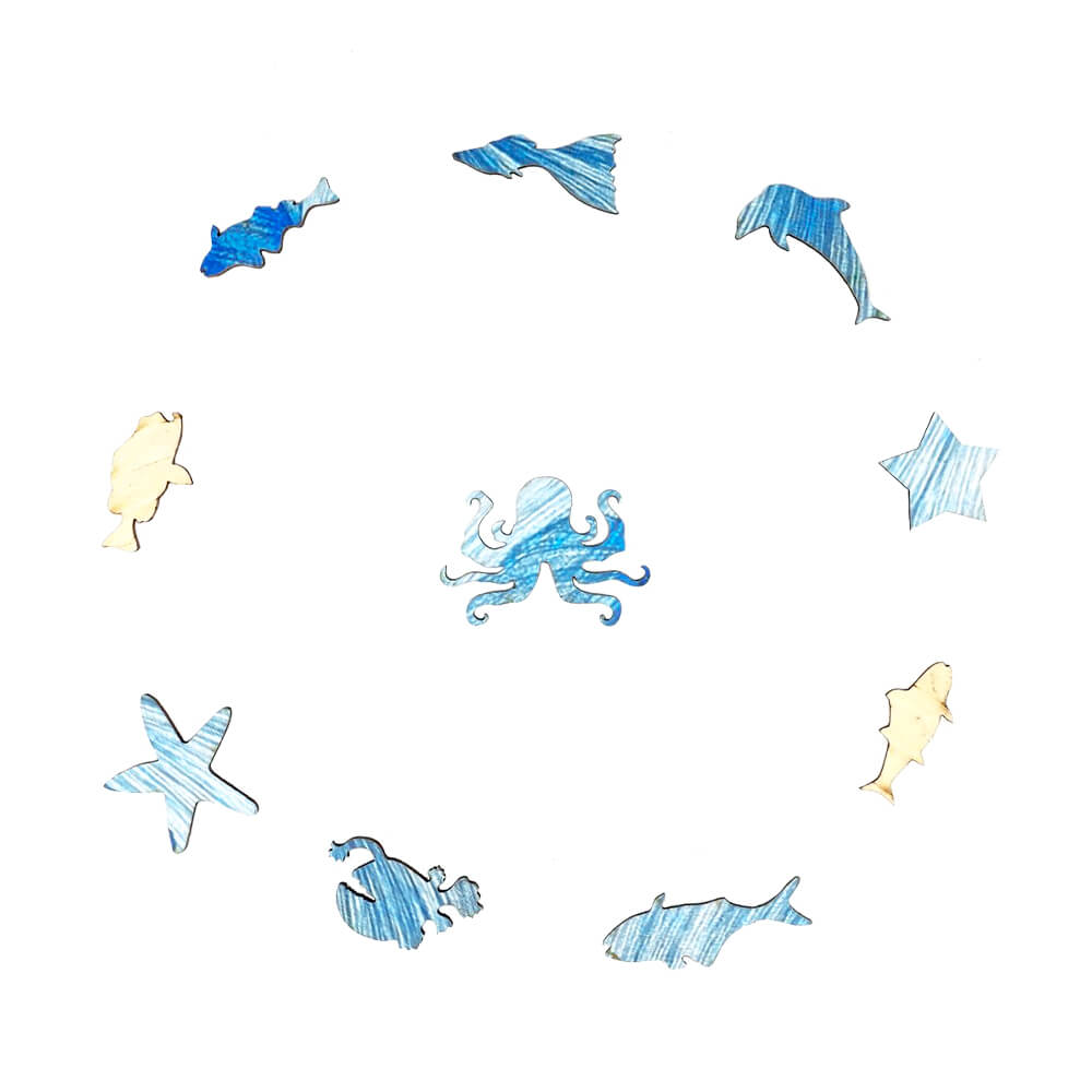 Puzzle En Bois - Poisson Bleu