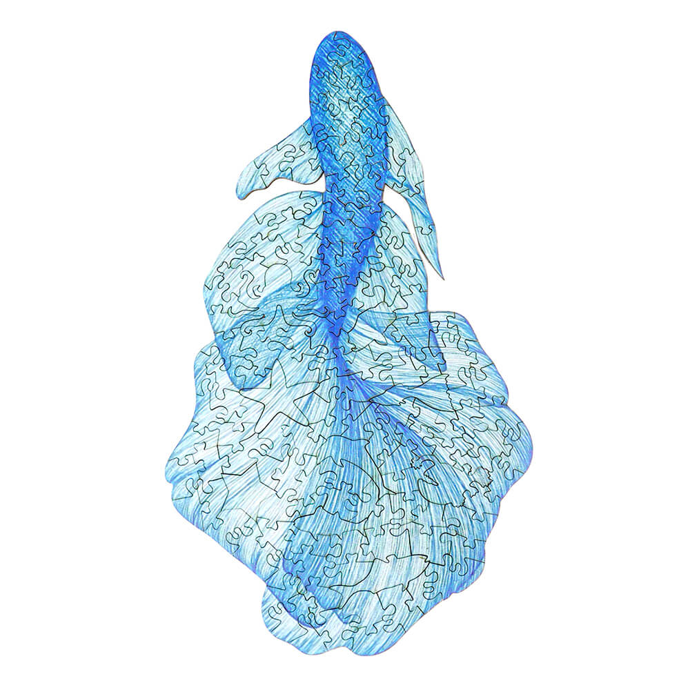 Puzzle En Bois - Poisson Bleu