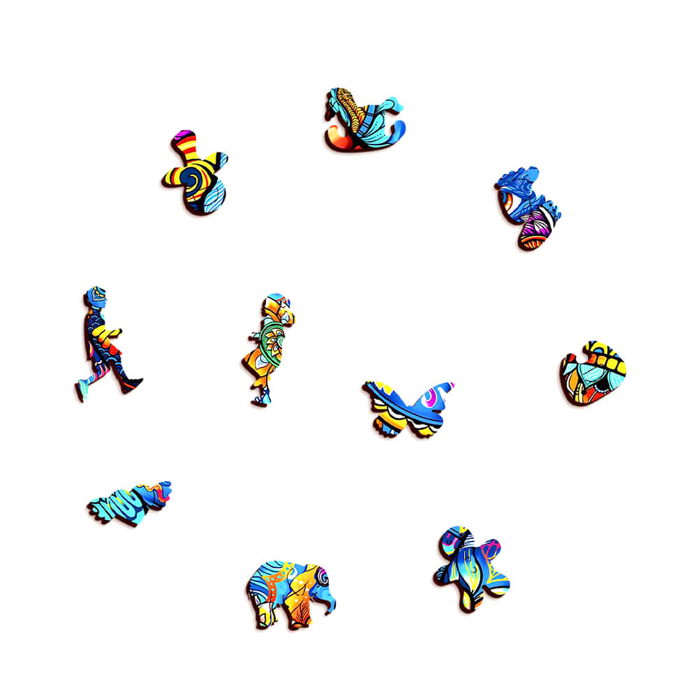 Puzzle En Bois - Famille Éléphant
