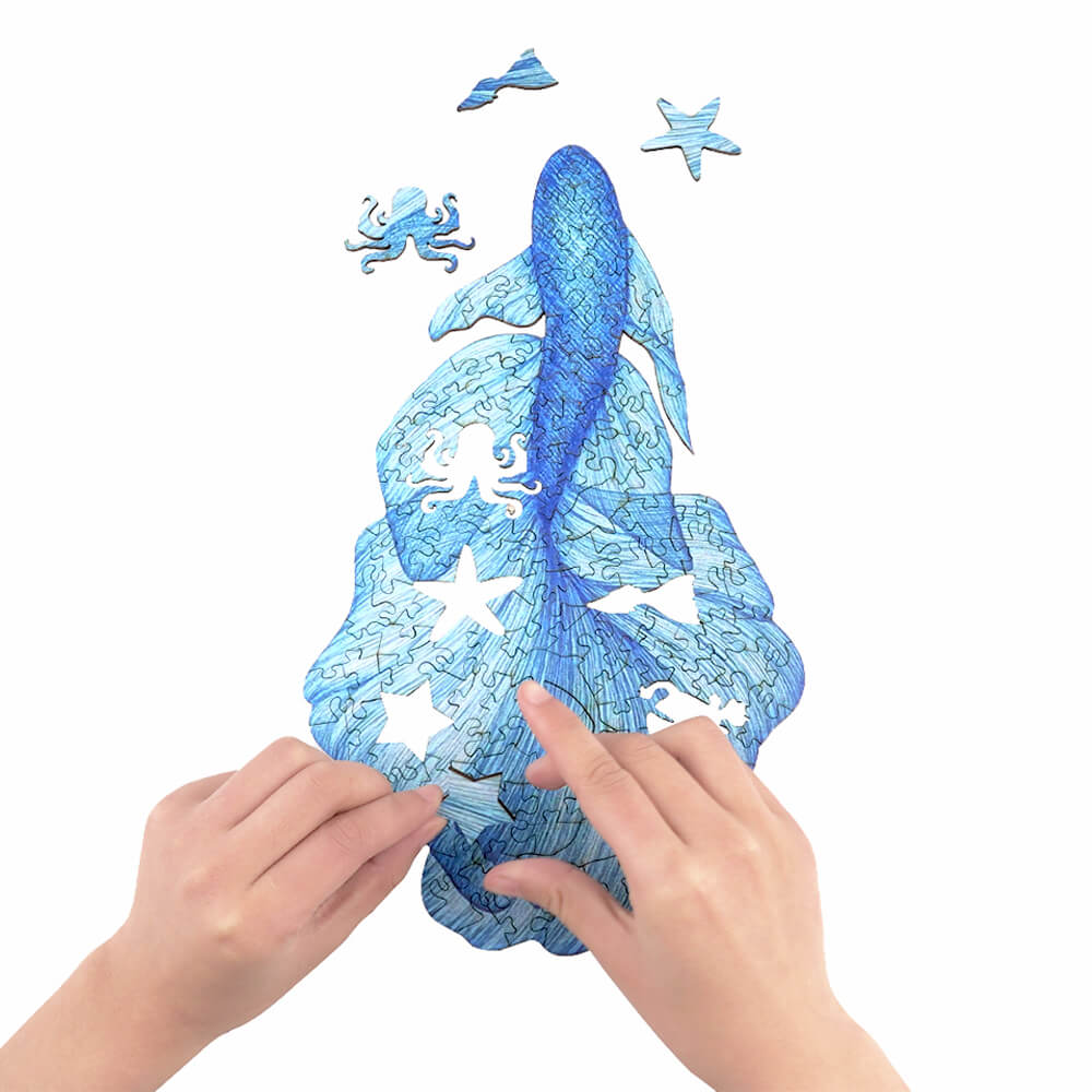Puzzle En Bois - Poisson Bleu