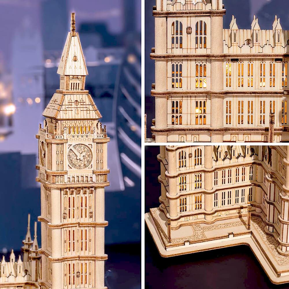 Maquette en Bois - Big Ben & Tower Bridge