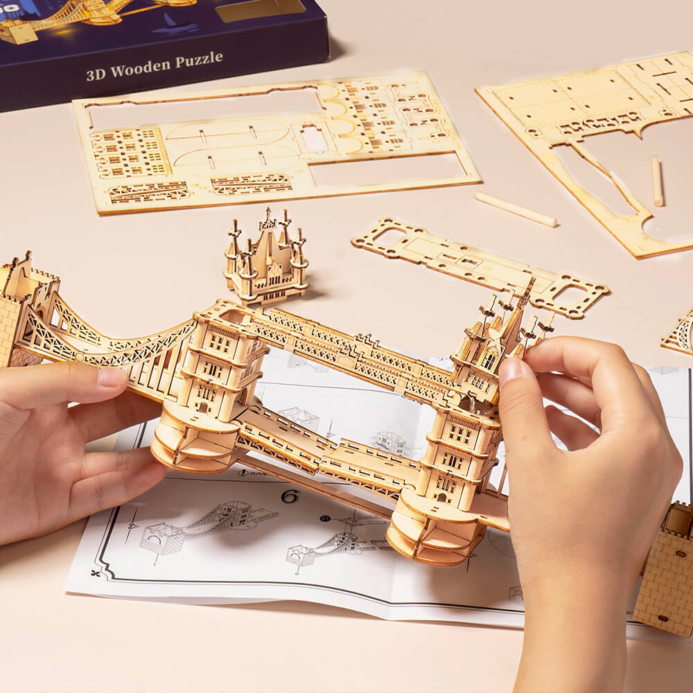 Maquette 3D Bois - Big Ben & Tower Bridge