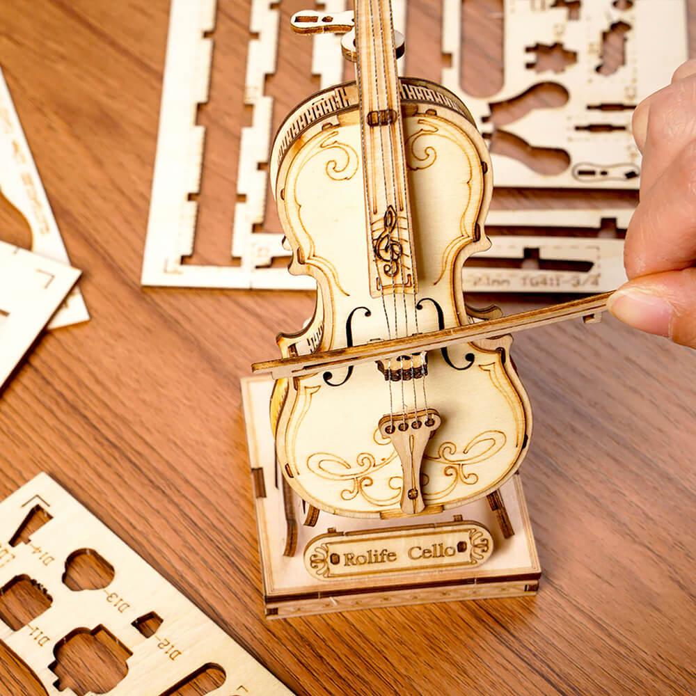 Puzzle 3D Violoncelle - Maquette en bois d'instrument de musique