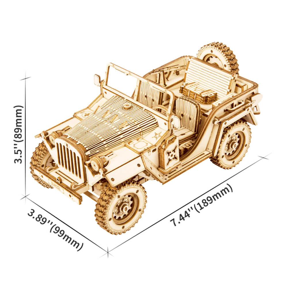 Maquette en Bois - Jeep de l'Armée – Puzzl Wood