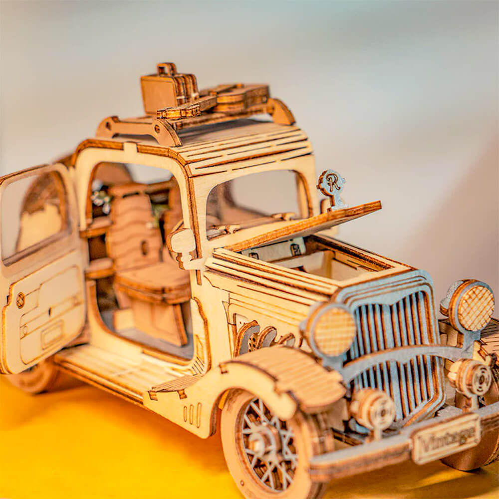 Maquette 3D Bois - Voiture Vintage