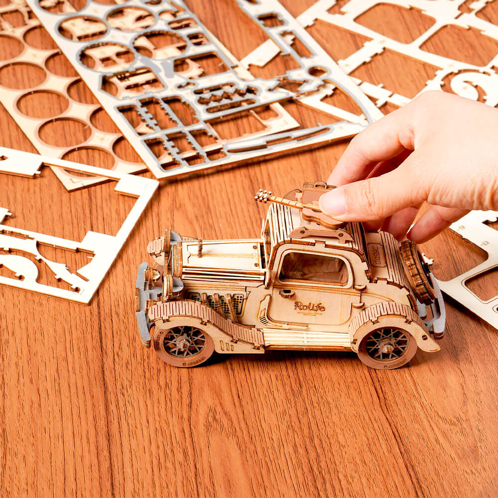 Maquette en Bois - Voiture Vintage
