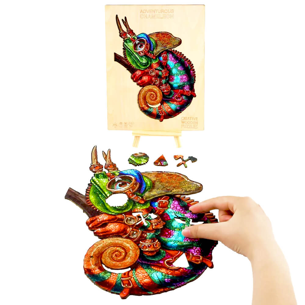 Puzzle En Bois - Caméléon