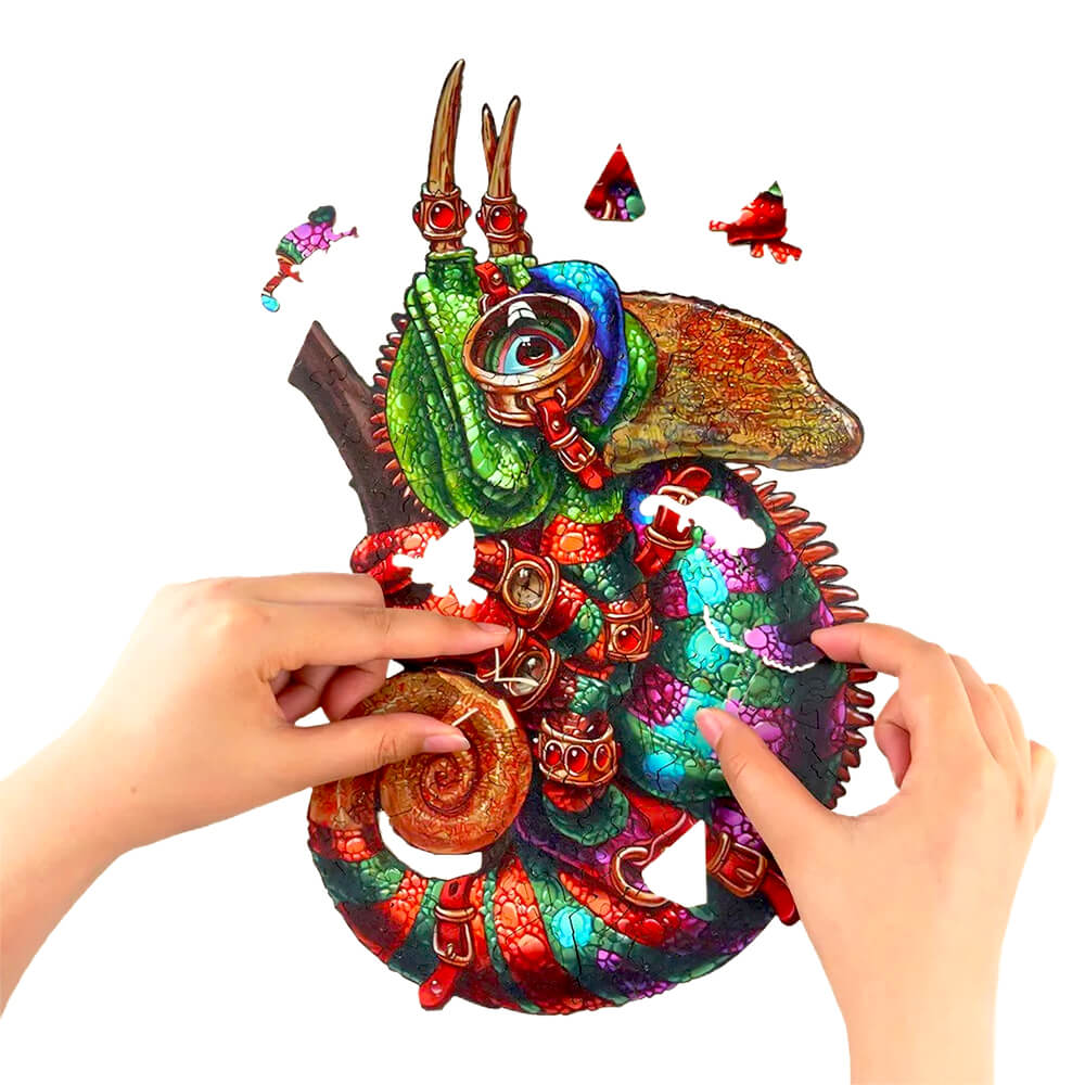 Puzzle En Bois - Caméléon