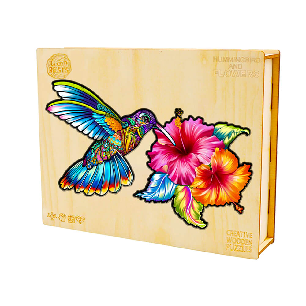 Puzzle En Bois - Colibri Fleurs