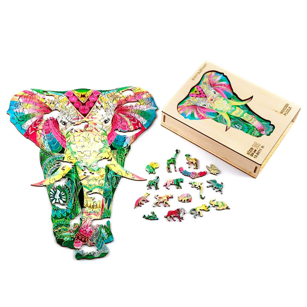Puzzle En Bois - Éléphant Brillant