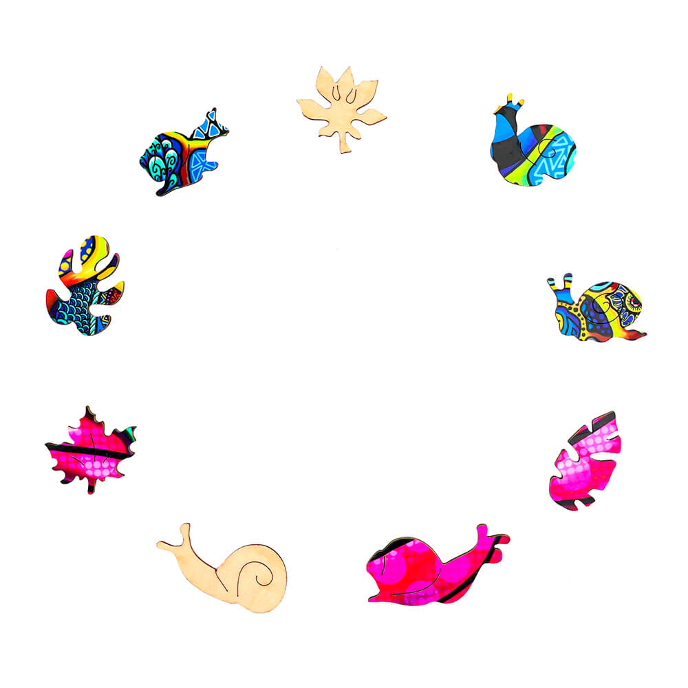 Puzzle En Bois - Escargot Multicolore