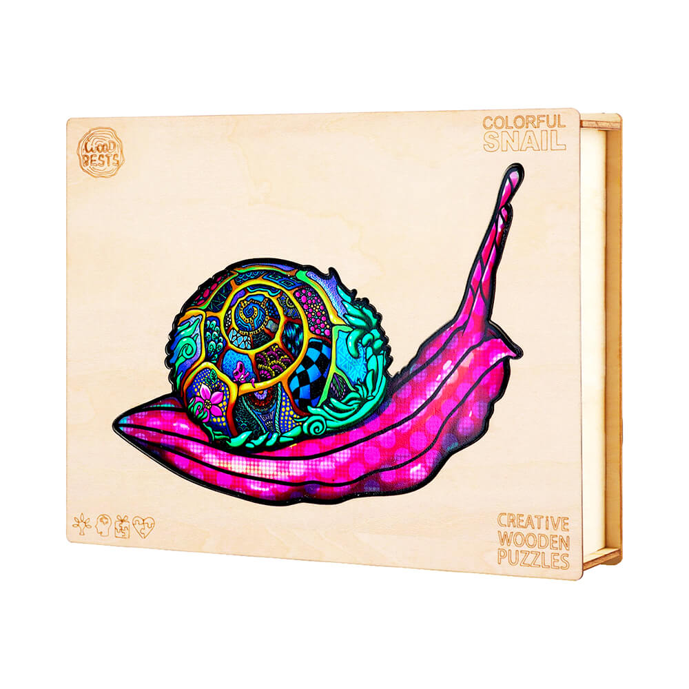 Puzzle En Bois - Escargot Multicolore