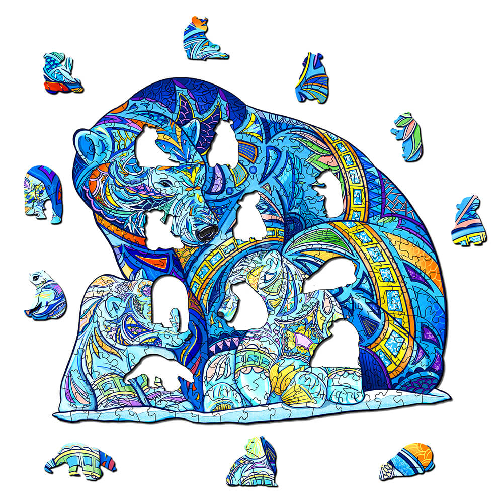 Puzzle En Bois - Famille Ours