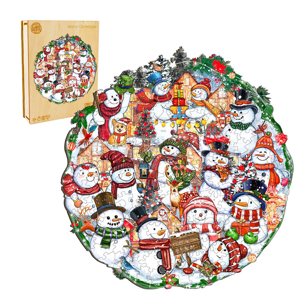 Puzzle de noël en bois pour adultes, 100/200/300 pièces, thème de noël, jeu  familial d'anniversaire, jouets d'équipe, cadeaux pour enfants