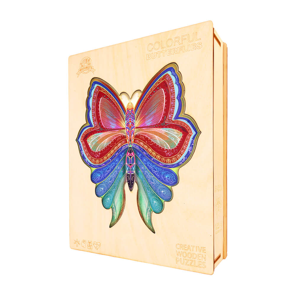 Puzzle En Bois - Papillon Multicolore