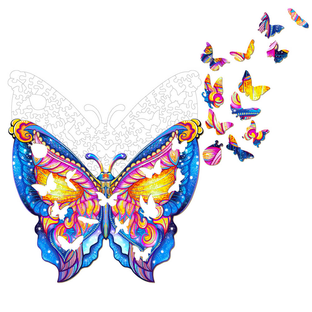 Puzzle En Bois - Papillon Étincelant