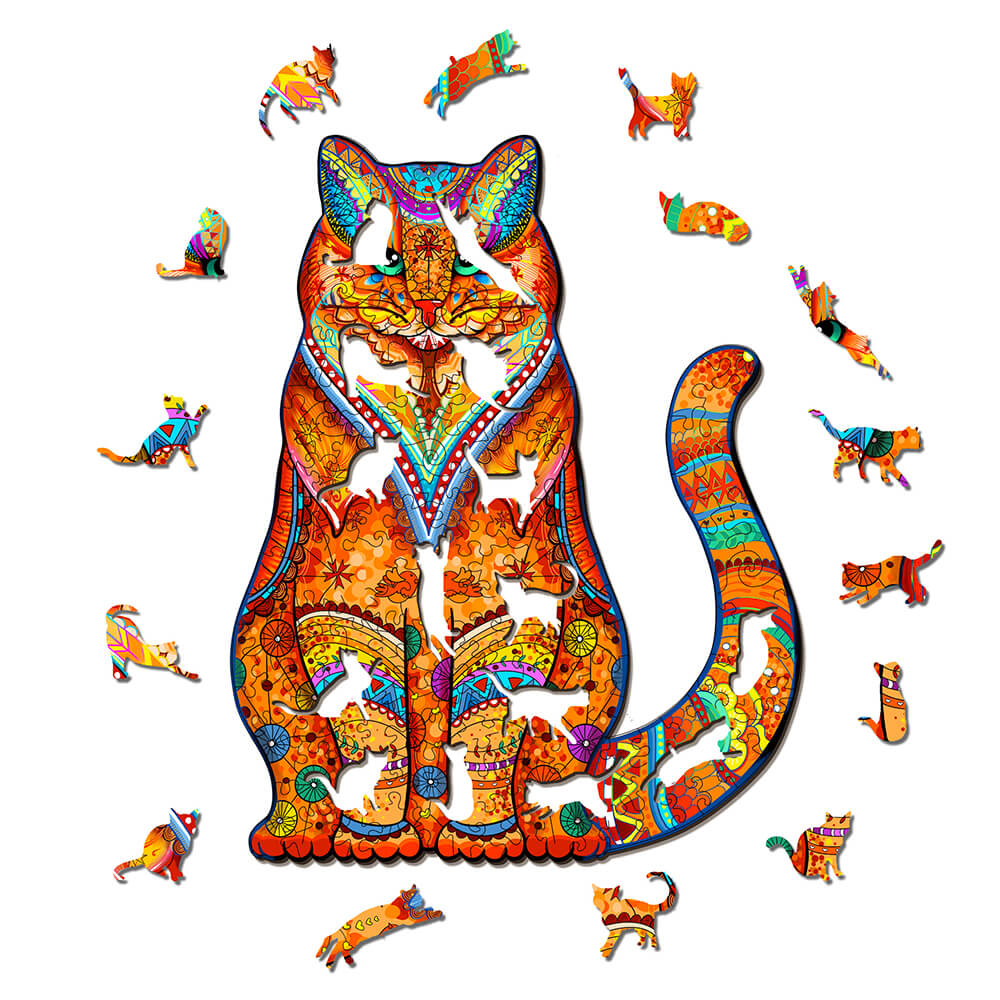 Puzzle En Bois - Chat Délicat