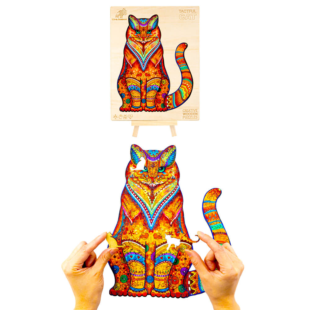 Puzzle En Bois - Chat Délicat