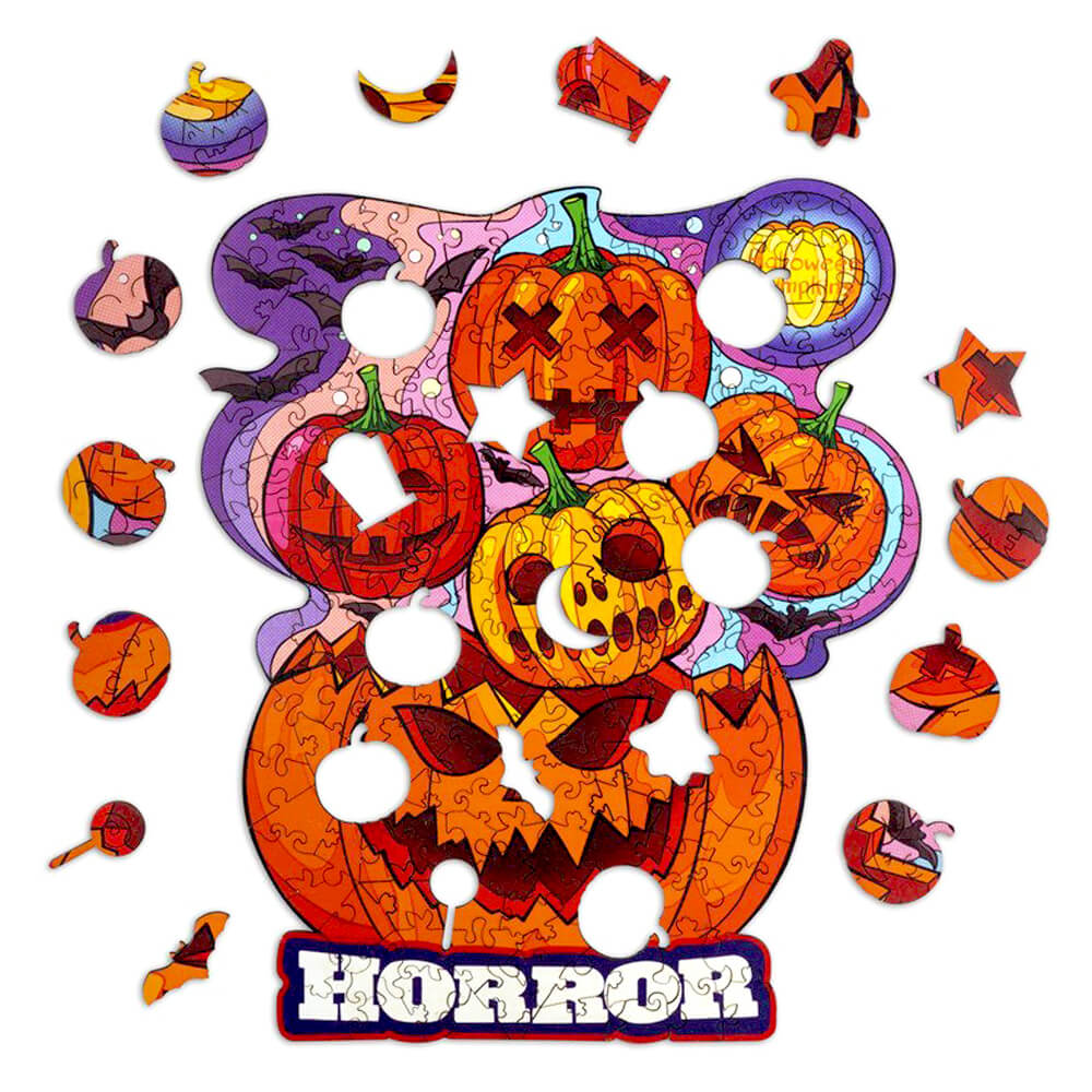 Puzzle En Bois - Citrouille Halloween