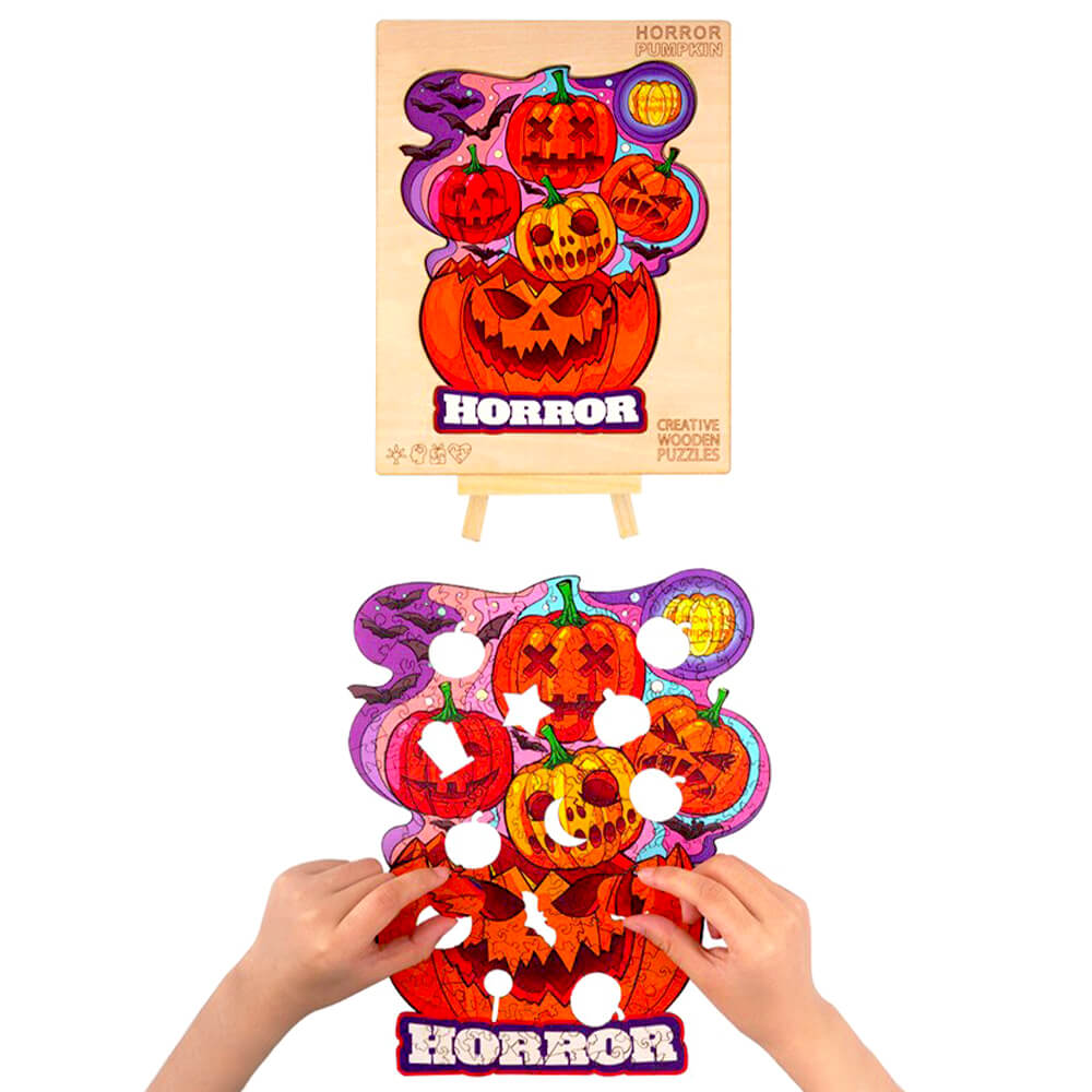 Puzzle En Bois - Citrouille Halloween