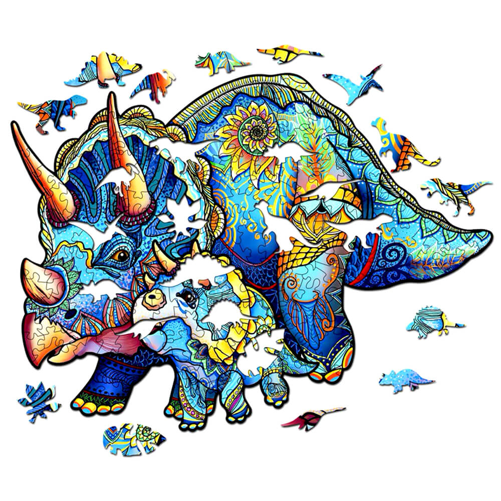 Puzzle En Bois - Triceratops