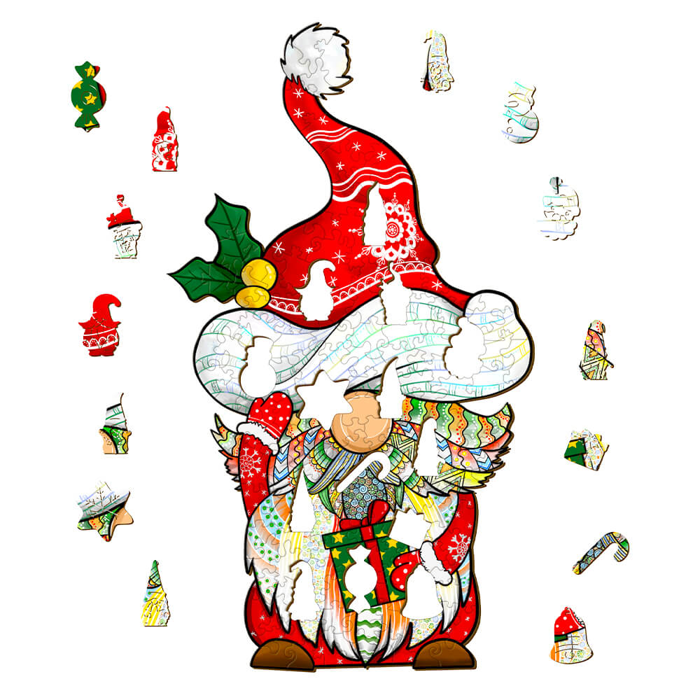 Puzzle En Bois - Gobelin Père Noël