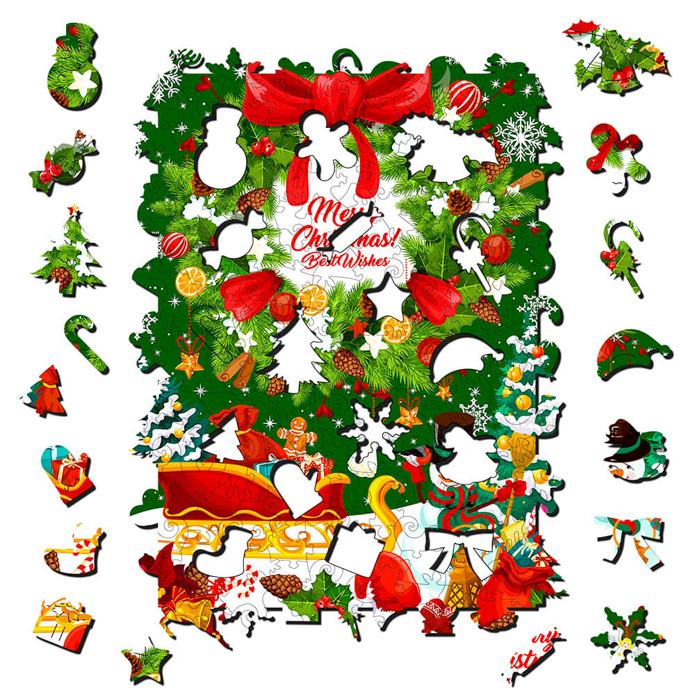 Puzzle En Bois - Joyeuses Fêtes de Noël