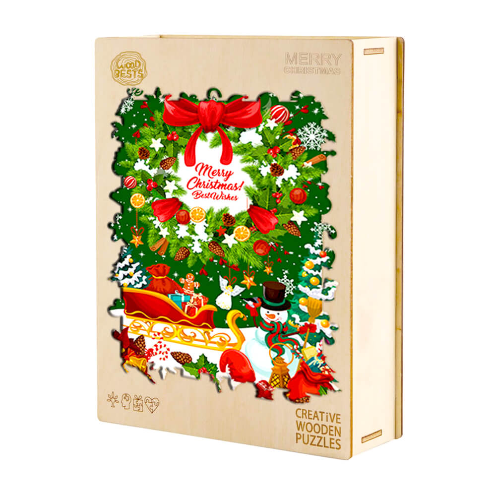 Puzzle de noël en bois pour adultes, 100/200/300 pièces, thème de noël, jeu  familial d'anniversaire, jouets d'équipe, cadeaux pour enfants