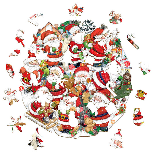 Puzzles de Noël en bois pour adultes Liste du Père Noël mini puzzle en bois  de 50 pièces fabriqué aux États-Unis par Nautilus Puzzles -  France