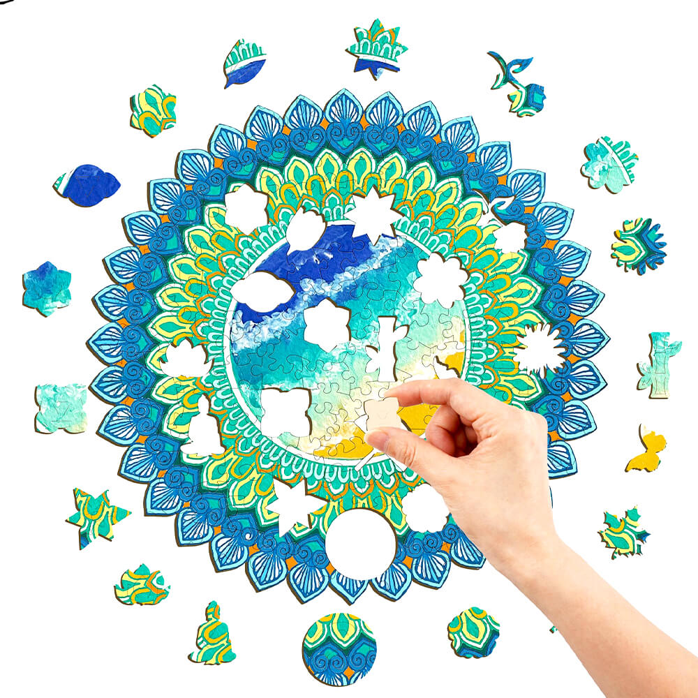 Puzzle En Bois - Mandala Pétales